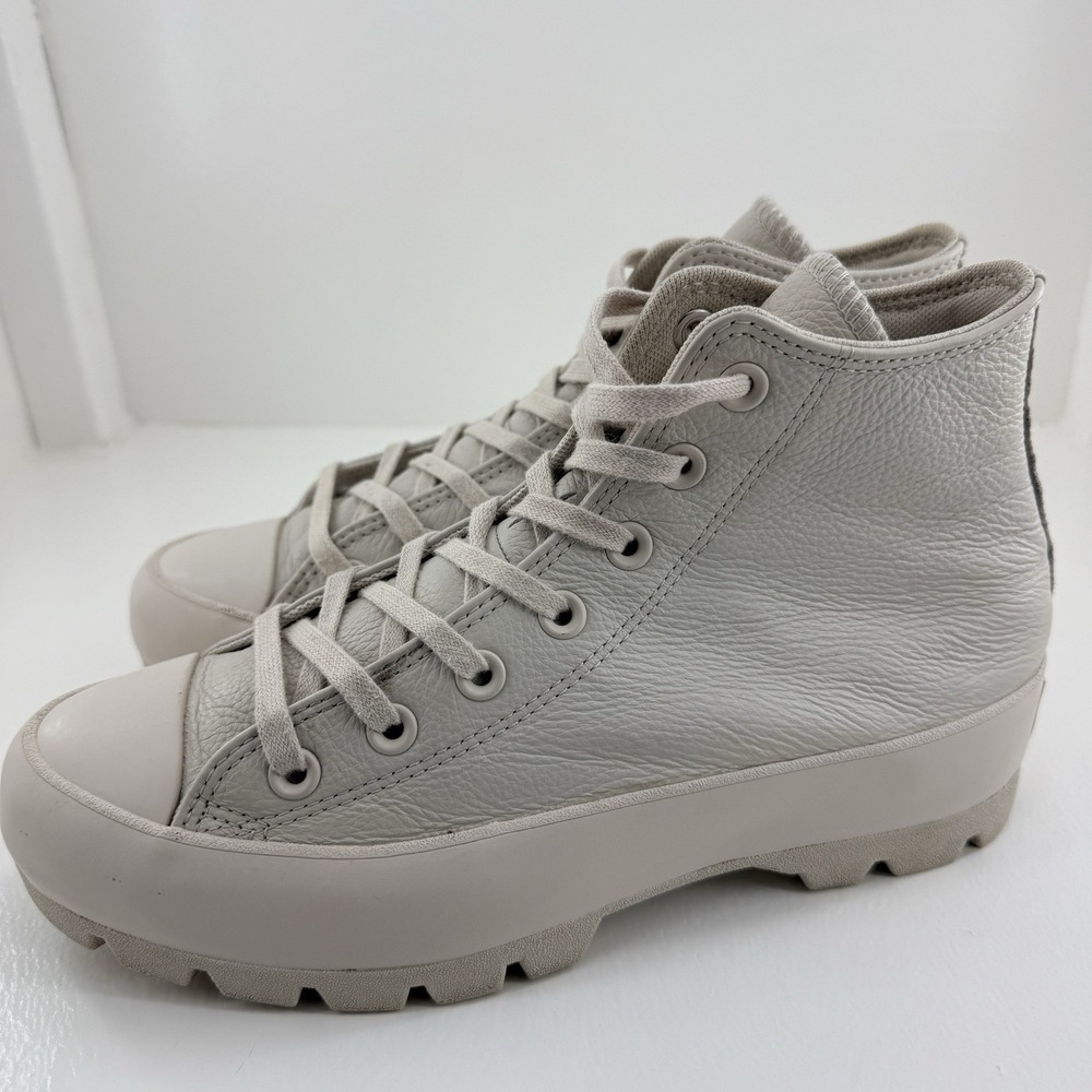 Converse CTAS Lugged Hi Women 8 Desert Sand Leather Platform High Top Sneakers